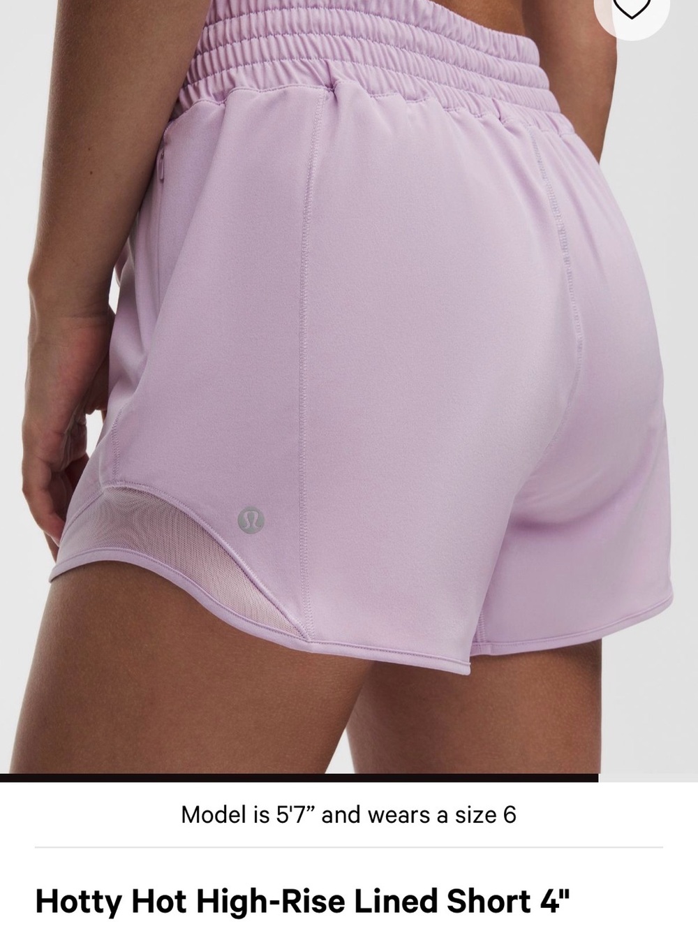 lululemon Lilac Play Hotty hot High Rise 4” inseam Athletic Shorts